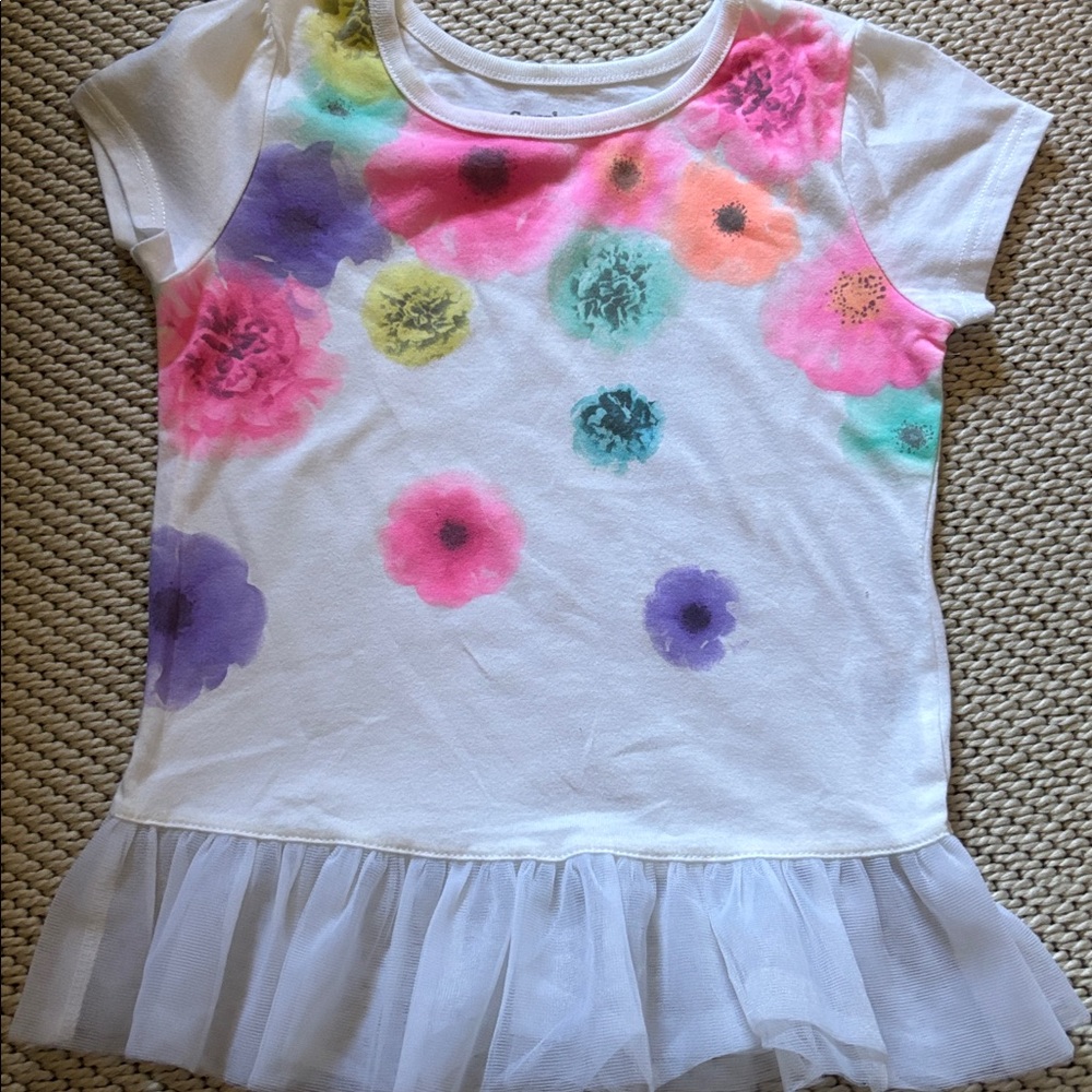 Top toddler girls new size 4T 60% cotton 40% polyester tulle Garanimals